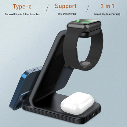Wireless Charging Station for Multiple Devices - Magnetic Fast Charger Stand for Phone and Watch