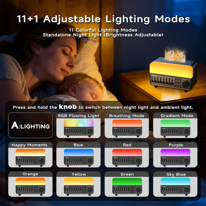 4-in-1 White Noise Machine and Flame Aroma Diffuser