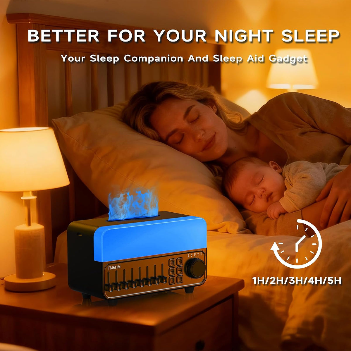 4-in-1 White Noise Machine and Flame Aroma Diffuser