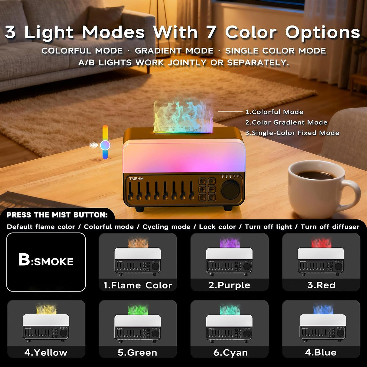 4-in-1 White Noise Machine and Flame Aroma Diffuser